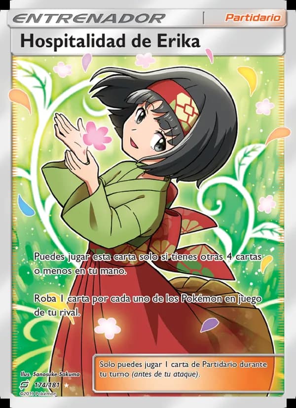 Hospitalidad de Erika card in Spanish