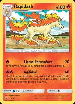 Rapidash card in Spanish