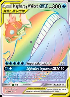 Magikarp y Wailord GX card in Spanish