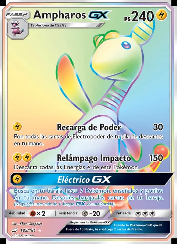Ampharos GX card in Spanish