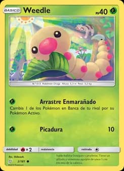 Weedle card in Spanish