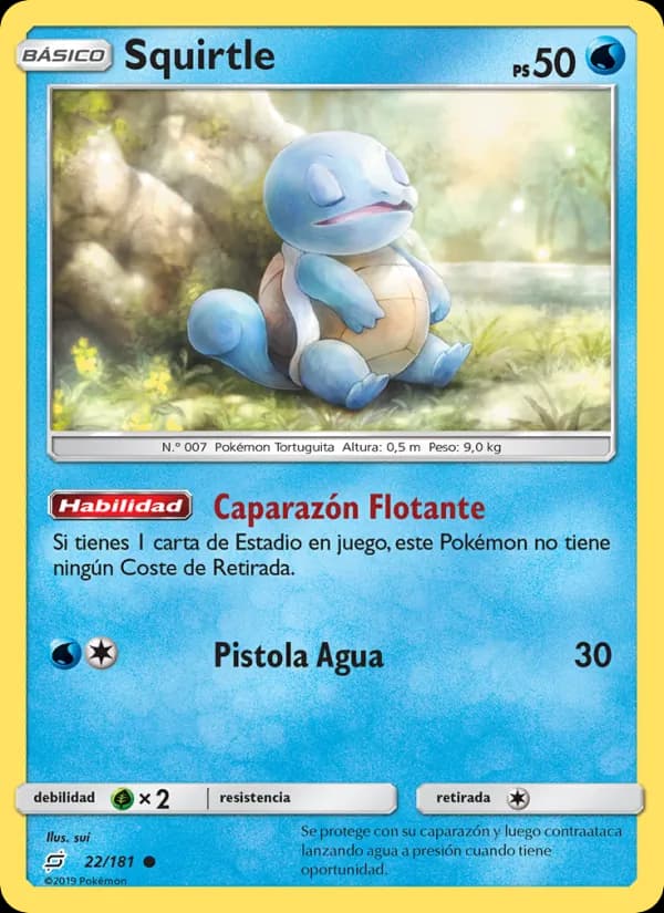 Squirtle card in Spanish