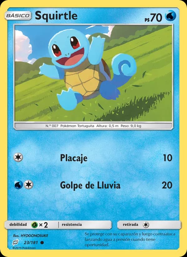 Squirtle card in Spanish