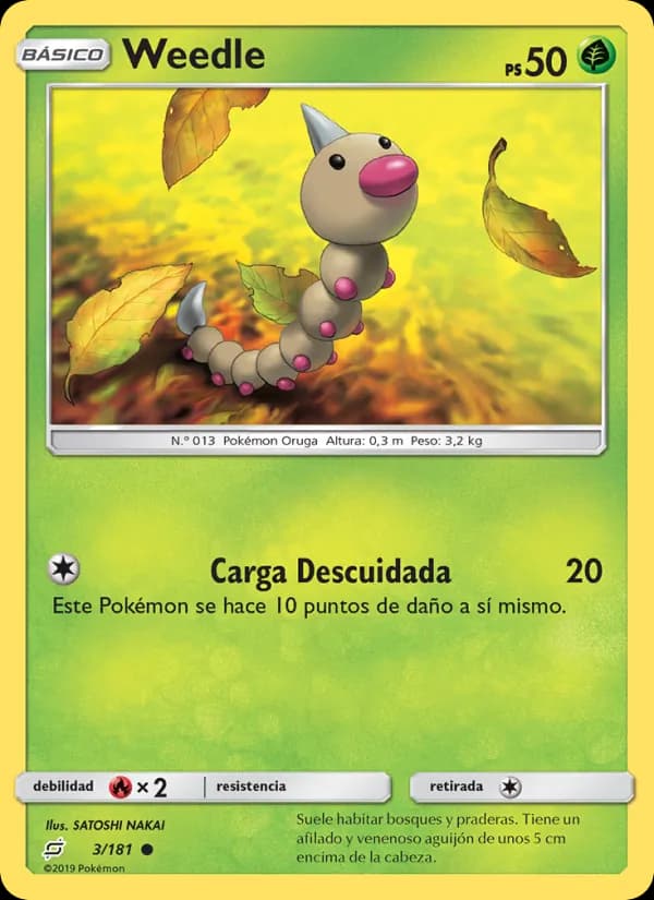 Weedle card in Spanish
