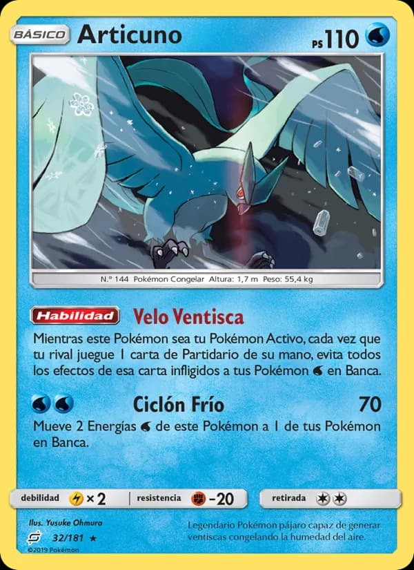 Articuno card in Spanish