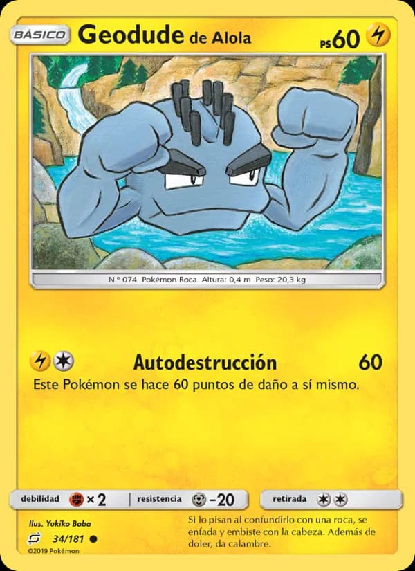 Geodude de Alola card in Spanish