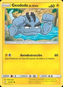 Geodude de Alola card in Spanish