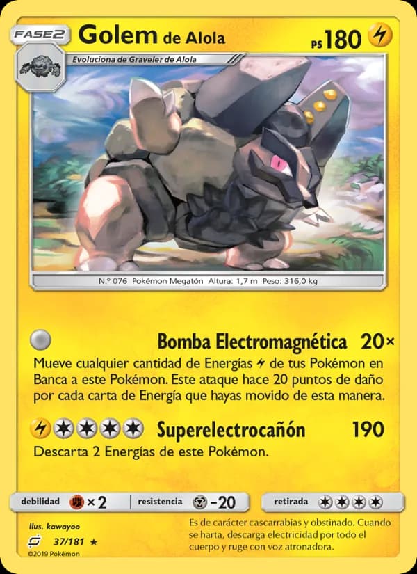 Golem de Alola card in Spanish