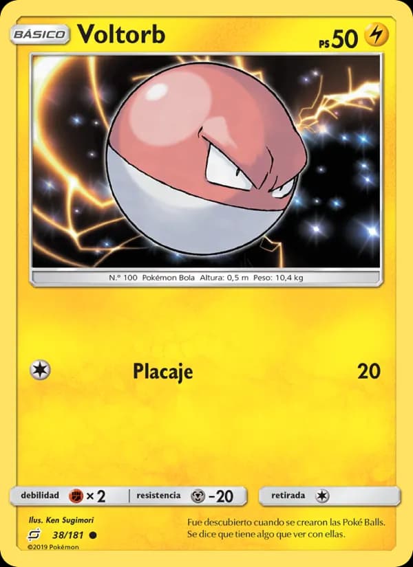 Voltorb card in Spanish