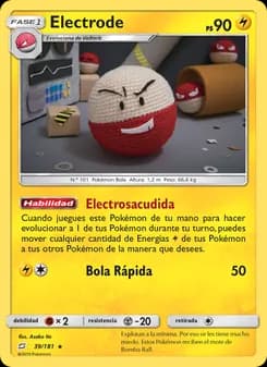 Electrode card in Spanish