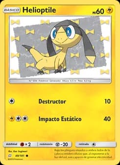 Helioptile card in Spanish
