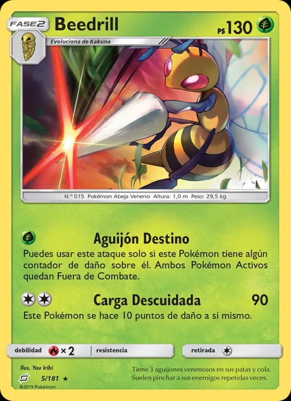 Beedrill card in Spanish