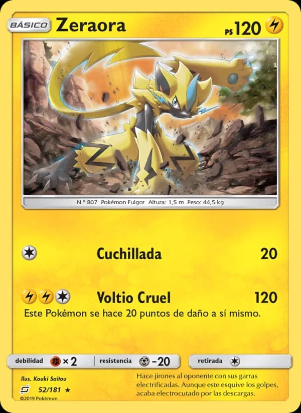 Zeraora card in Spanish