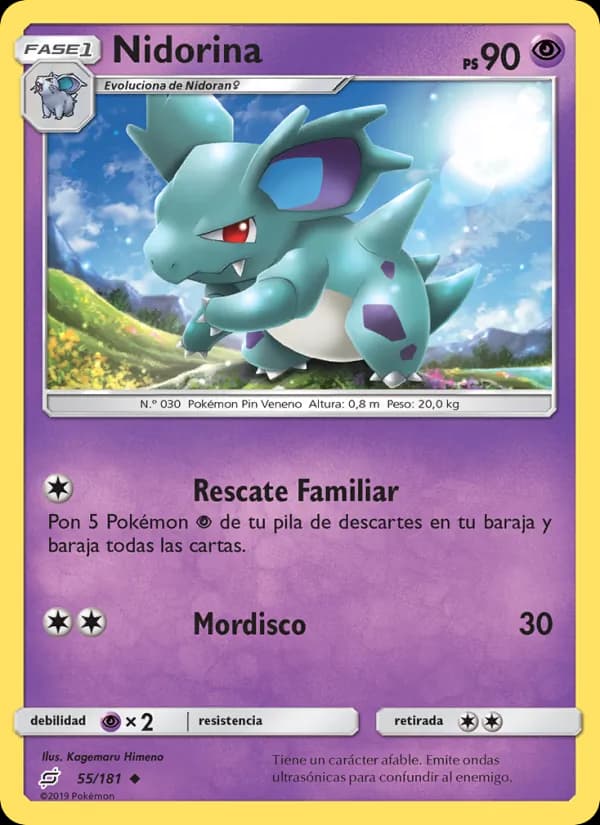 Nidorina card in Spanish
