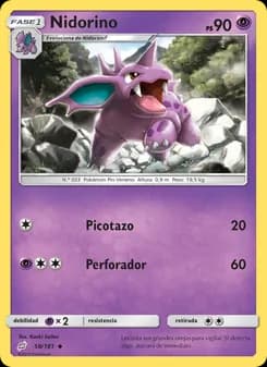 Nidorino card in Spanish