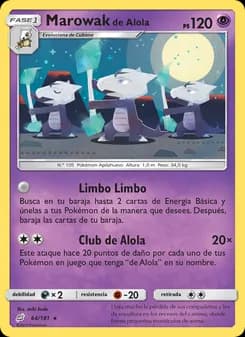 Marowak de Alola card in Spanish