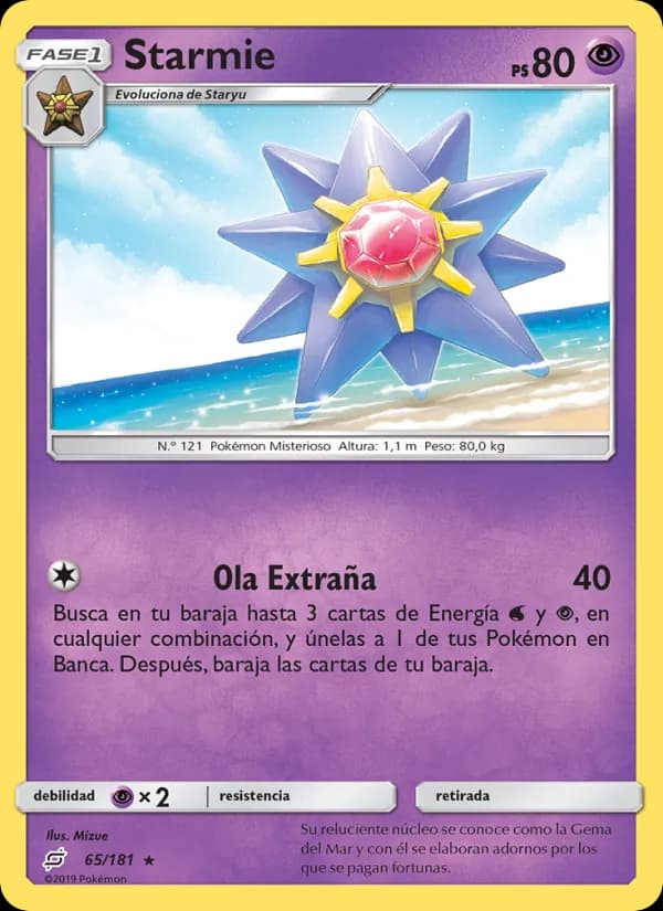 Starmie card in Spanish