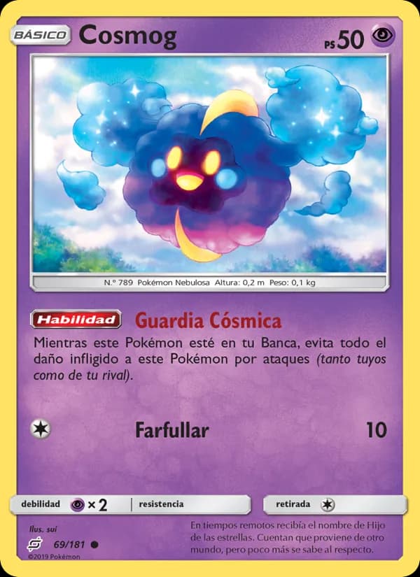 Cosmog card in Spanish