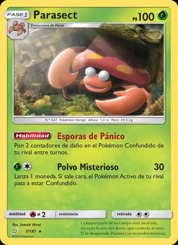 Parasect card in Spanish