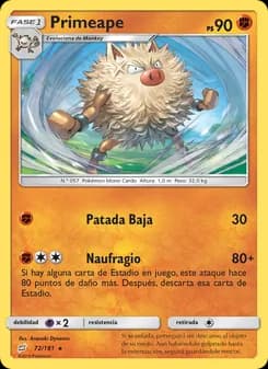 Primeape card in Spanish