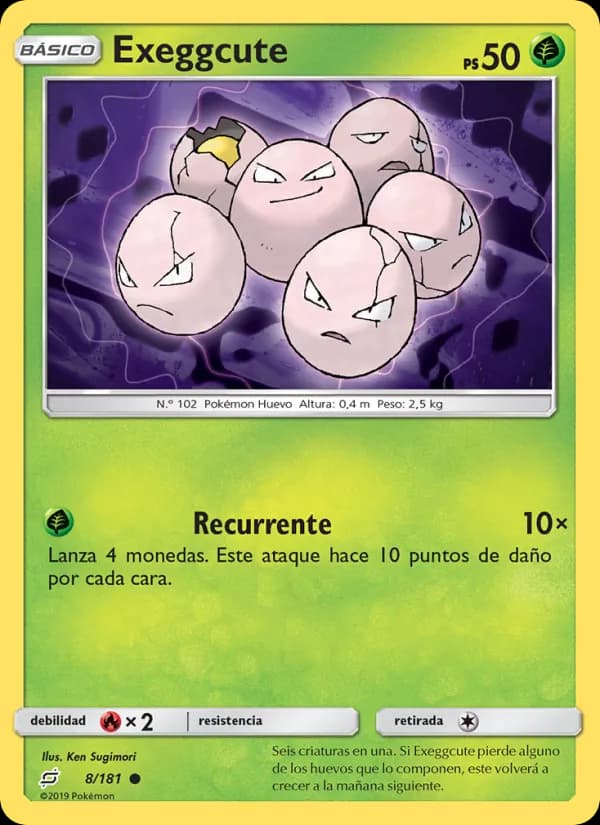 Exeggcute card in Spanish