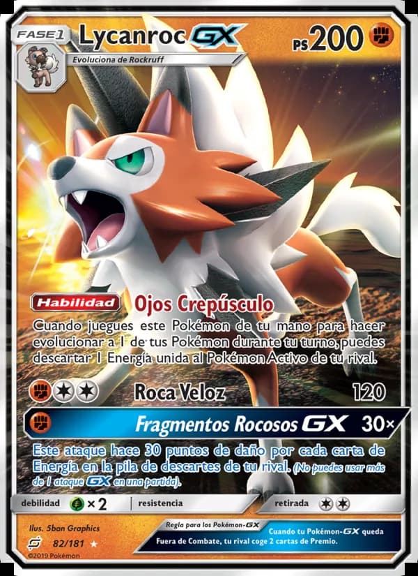 Lycanroc GX card in Spanish