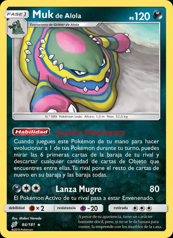 Muk de Alola card in Spanish