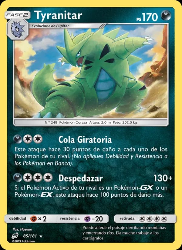 Tyranitar card in Spanish