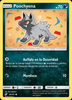 Poochyena card in Spanish