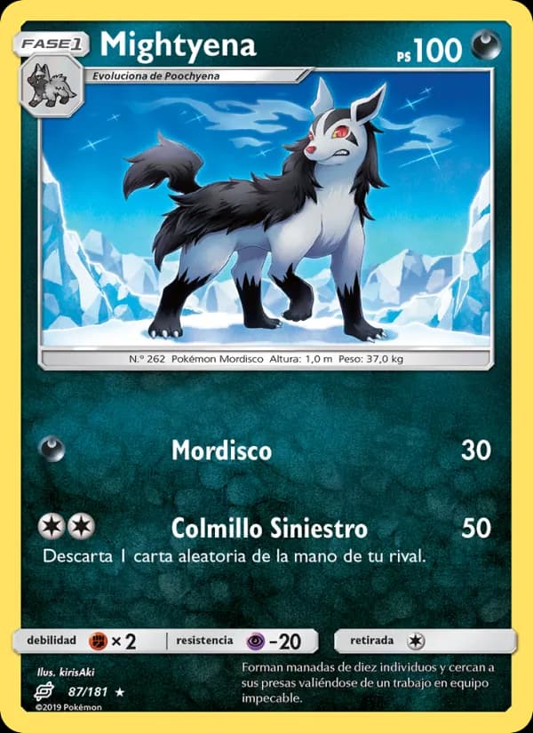 Mightyena card in Spanish