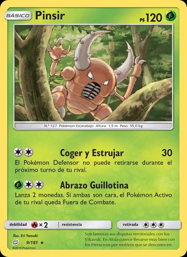 Pinsir card in Spanish