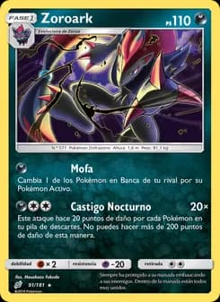 Zoroark card in Spanish