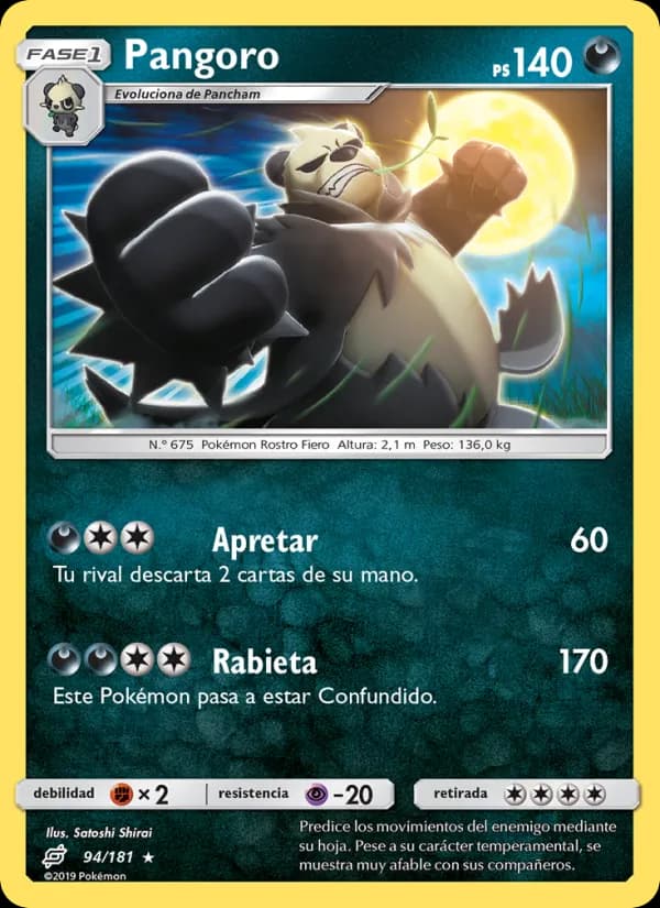 Pangoro card in Spanish