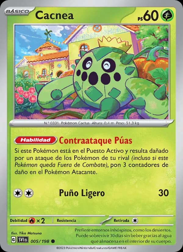 Cacnea card in Spanish