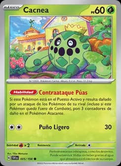 Cacnea card in Spanish