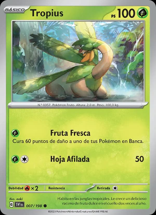 Tropius card in Spanish