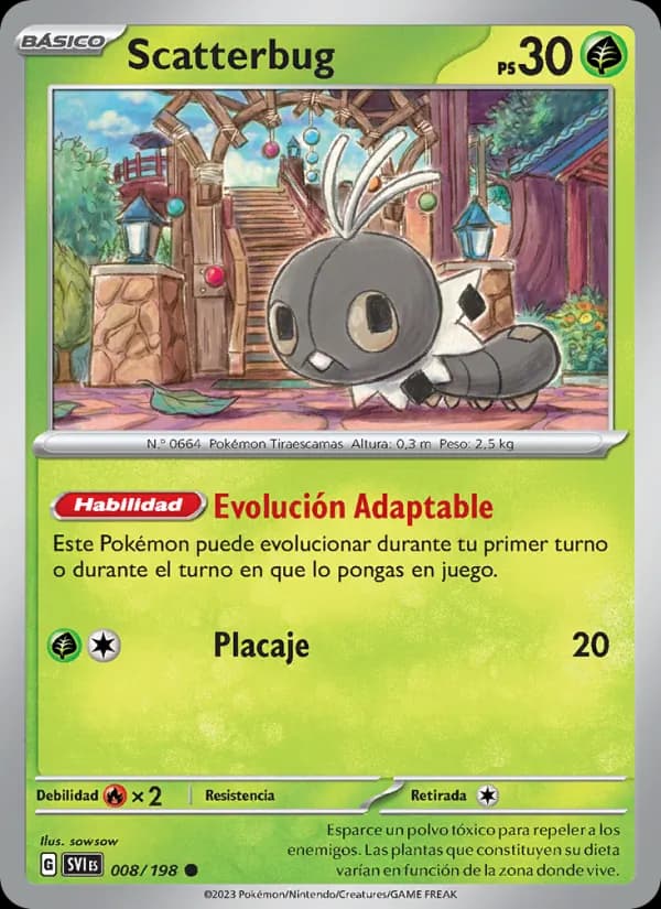 Scatterbug card in Spanish