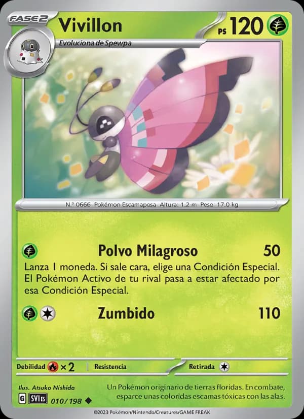 Vivillon card in Spanish