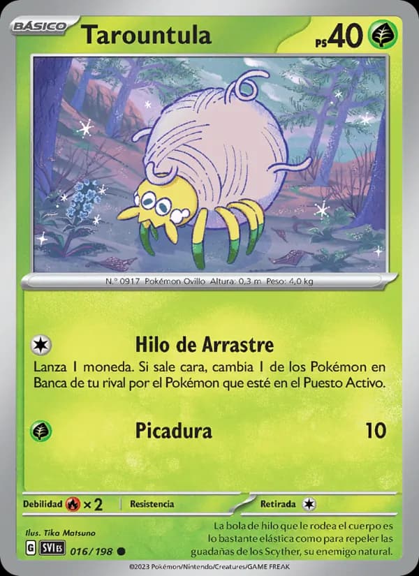 Tarountula card in Spanish