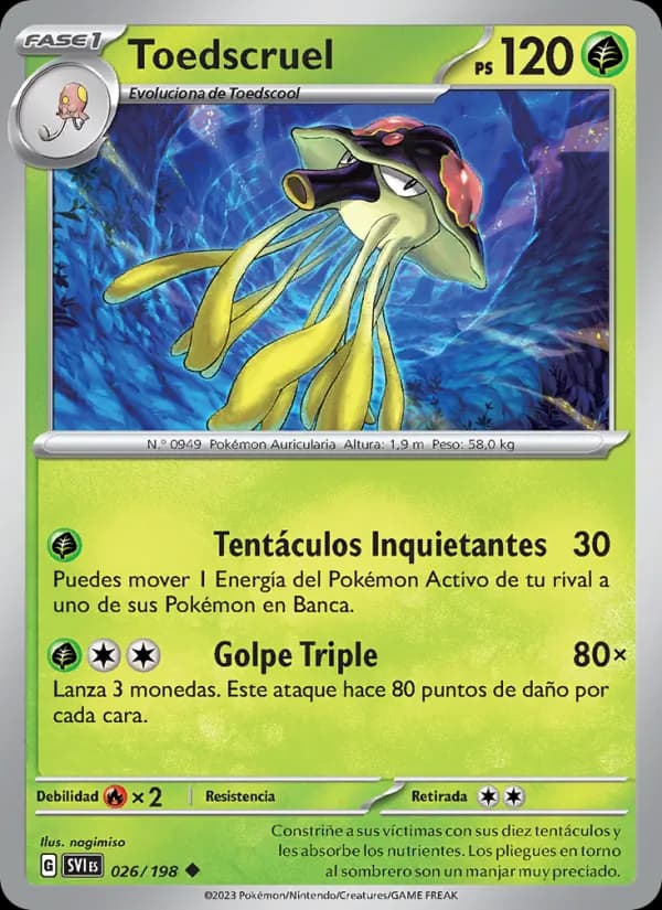 Toedscruel card in Spanish