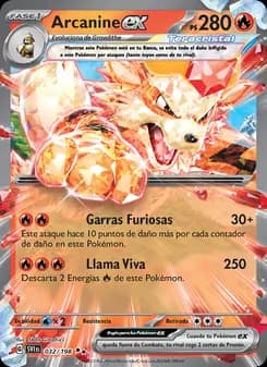 Arcanine ex card in Spanish
