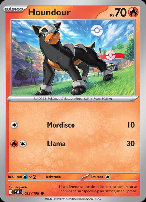 Houndour card in Spanish