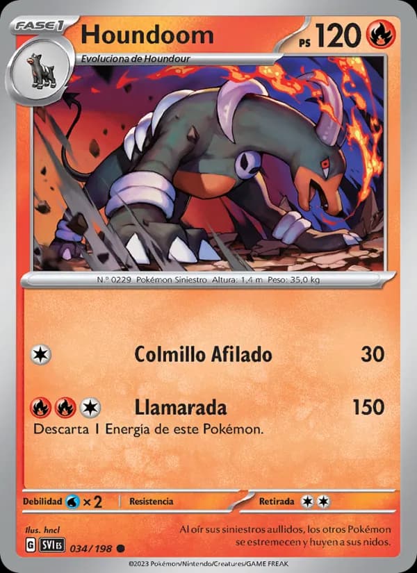 Houndoom card in Spanish