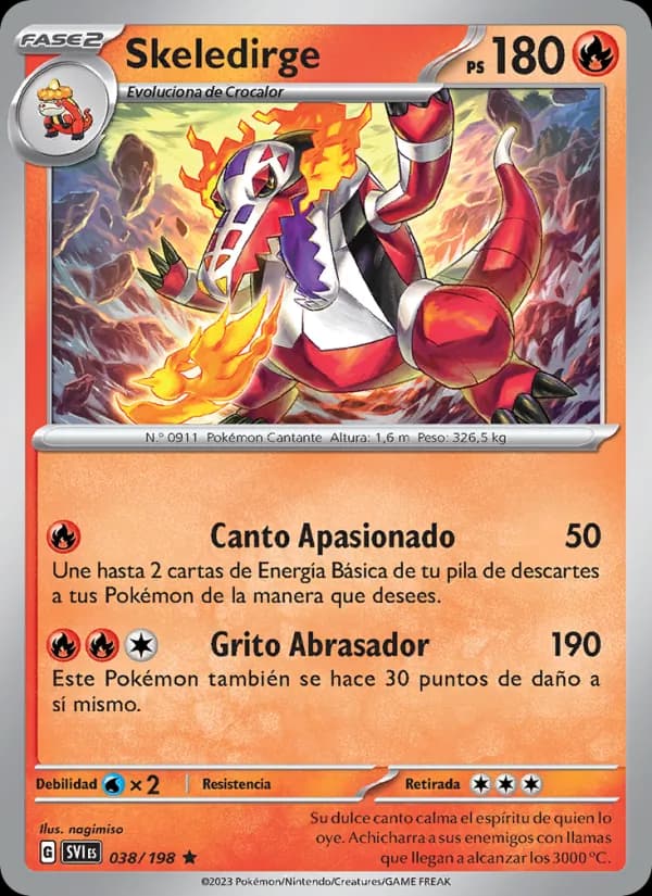 Skeledirge card in Spanish