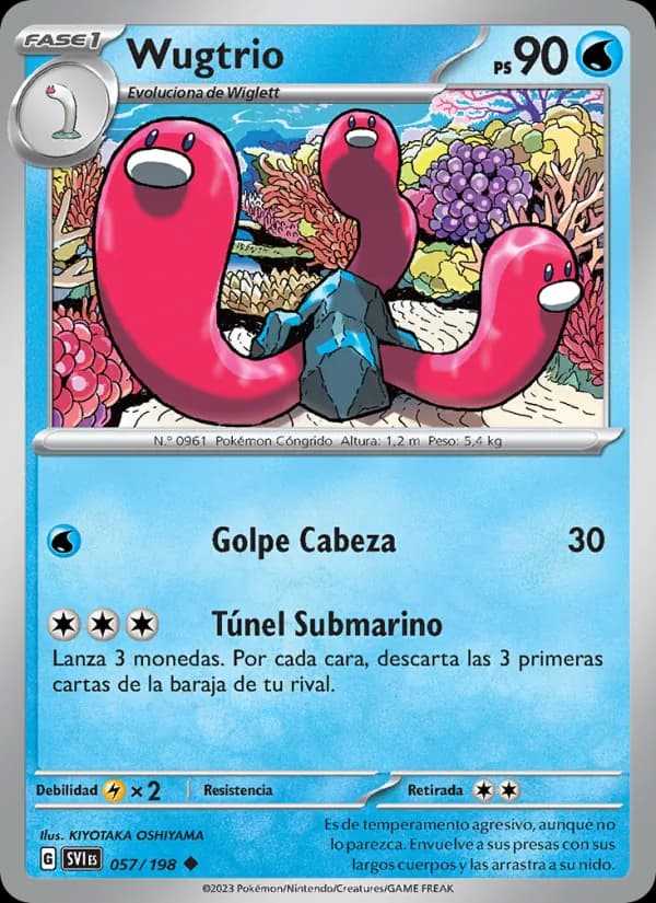 Wugtrio card in Spanish