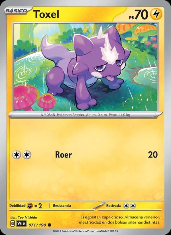 Toxel card in Spanish