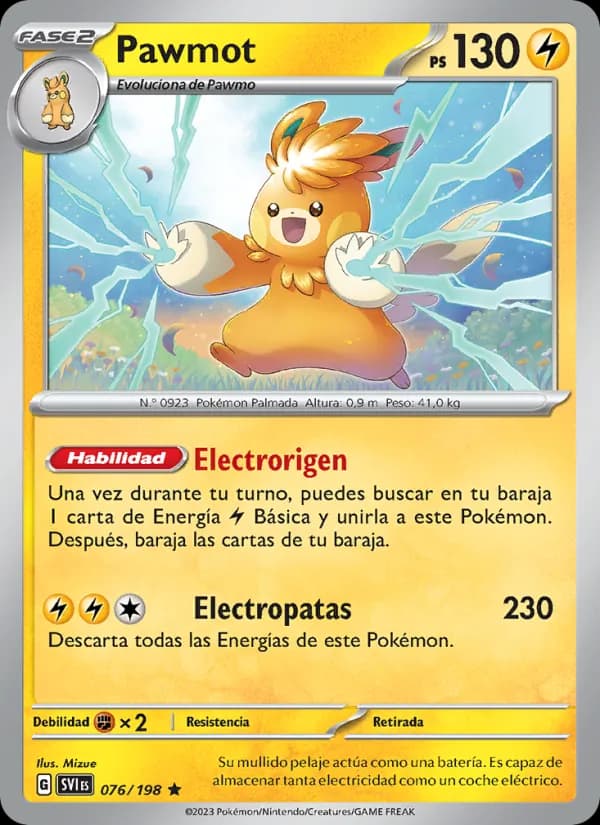 Pawmot card in Spanish