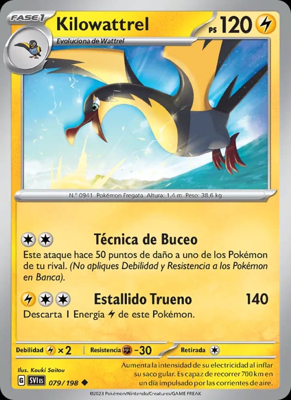 Kilowattrel card in Spanish