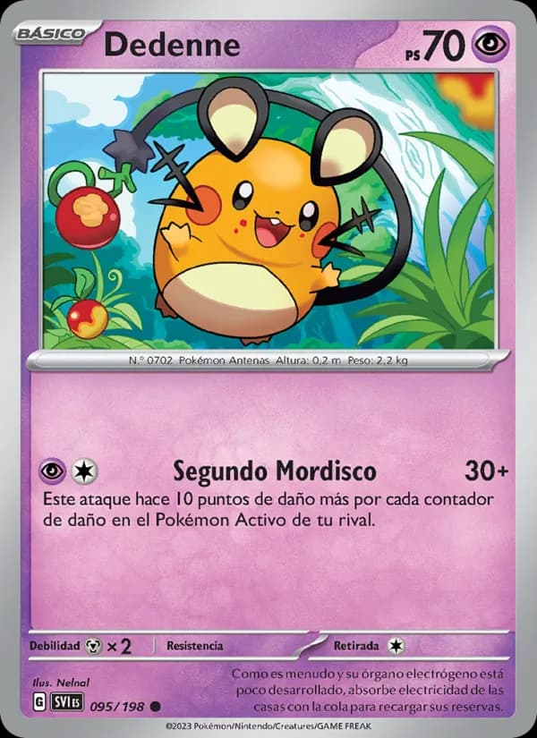 Dedenne card in Spanish