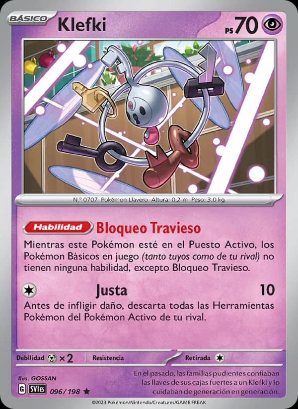 Klefki card in Spanish